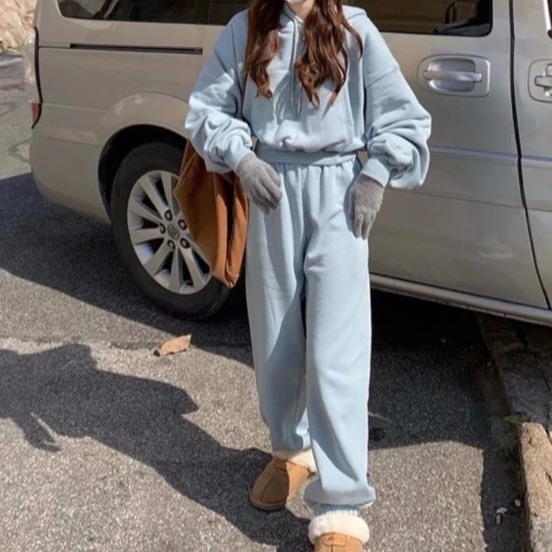 

2021 Autumn Winter Women Tracksuit Fashion Streetwear Sport 2 Pieces Sets Hoodies Sweatshirt+ High Waist Pants Suit Femme Outfit
