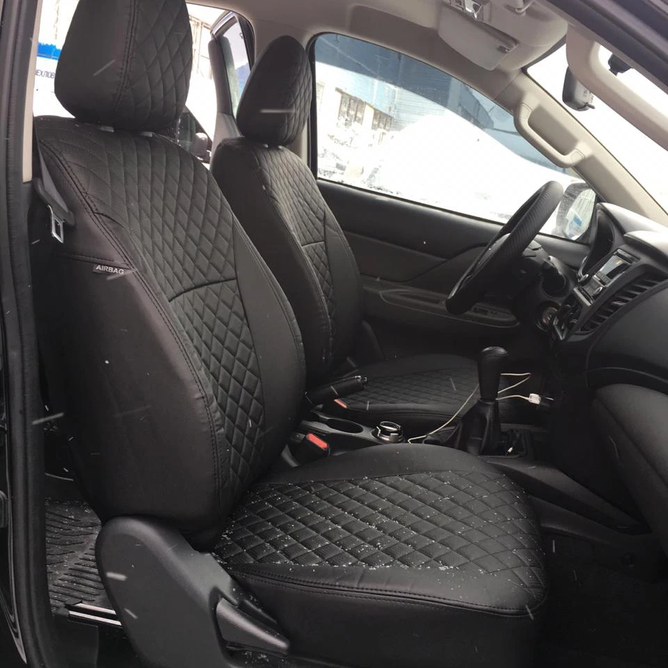 Mitsubishi L200 IV (Рестайлинг) с 2013-2015 гв. модельные чехлы на сиденья из экокожи [Модель
