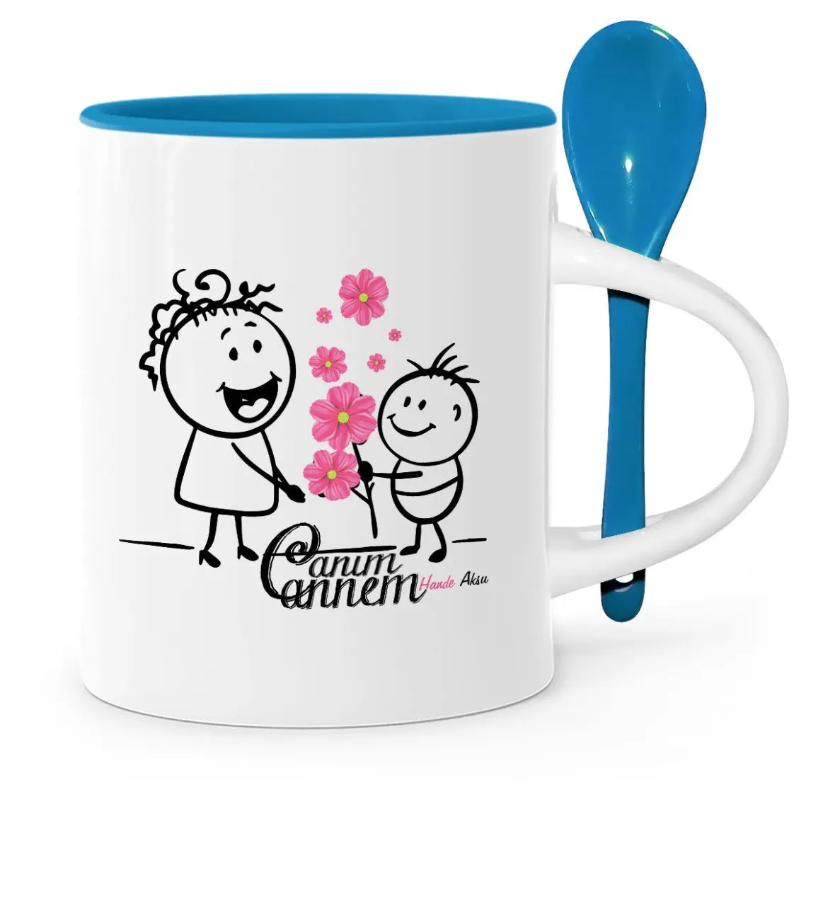 

Персонализированные дорогая мама синяя ложка кружка чашка-19