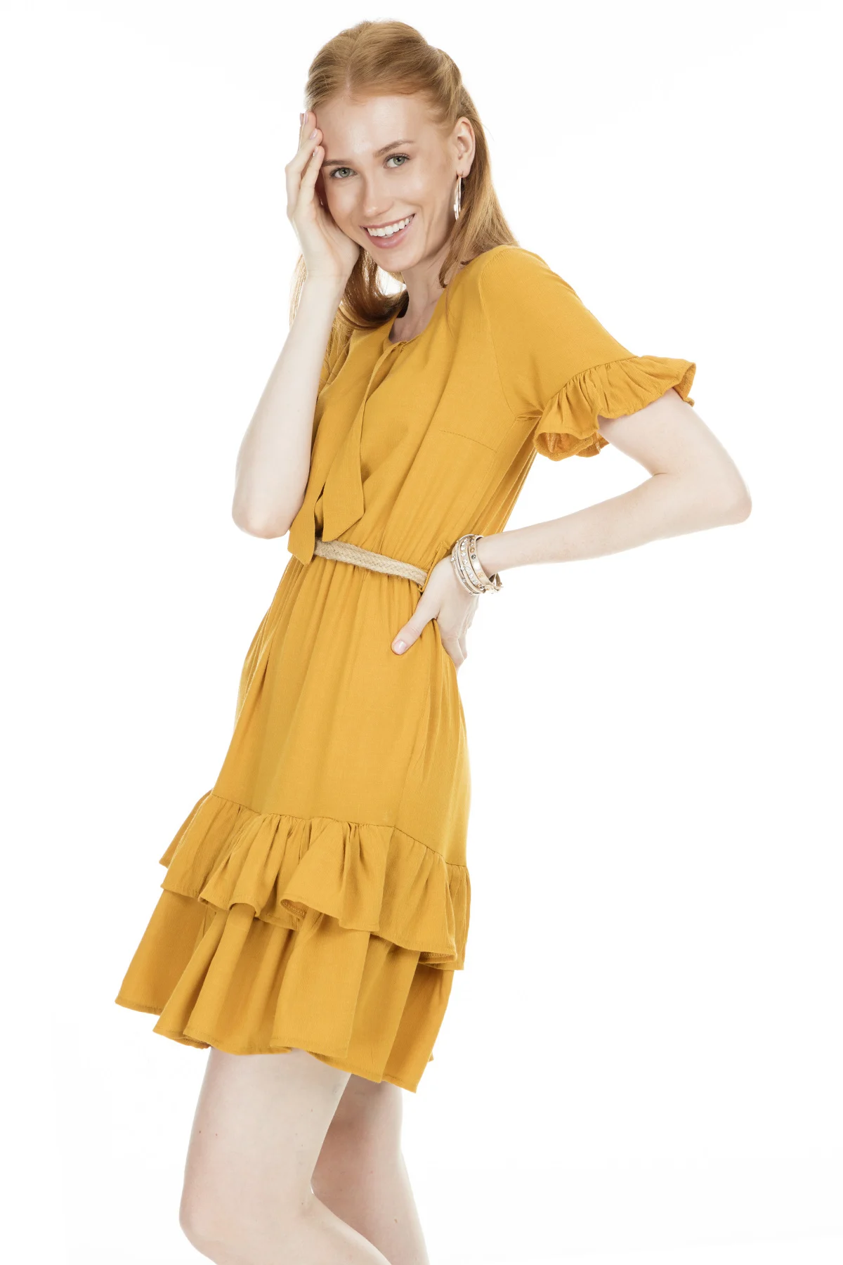 Женское мини платье с оборками Lela 51919074|Женские платья| |