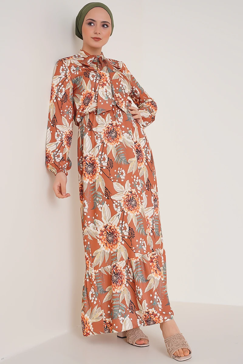 Женское атласное платье с цветочным принтом, модель Дубай Djellaba 2022 платье мусульнанское платье женское хиджабы платье платье мусульманские ...