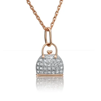 ЮЗ ПЛАТИНА Подвеска с кристаллами swarovski из красного золота | Украшения и