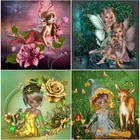 Полноформатнаякруглая алмазная живопись, Цветочная вышивка эльфа, картина из мультфильма, Набор для вышивки крестиком, мозаика, декор комнаты