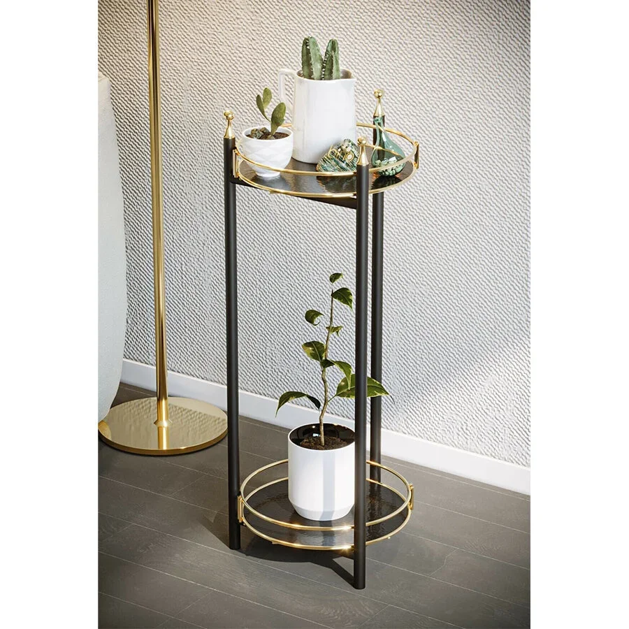 

Decorative Luxury Metal 2 Layer Service Coffee Table