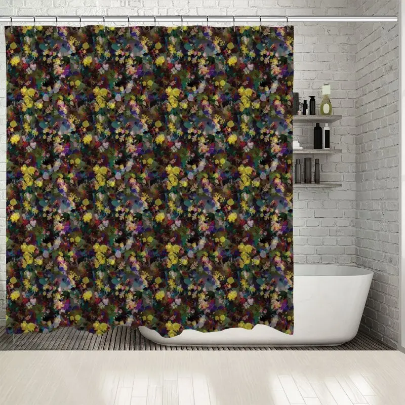 Занавеска для душа цветные листья на Земле кленовые осиновые дуб бук ольха