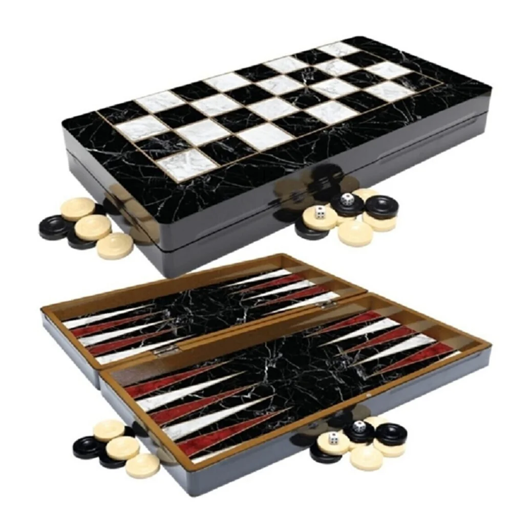 Роскошные Настольные шашки набор чипов из полиэстера с мраморным узором
