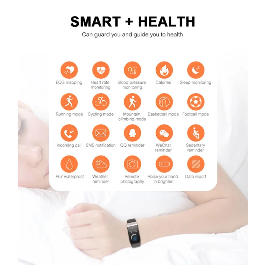 Accalia Q1S smart wirstband ECG PPG монитор сердечного ритма кровяное давление трекер Спорт измерительное оборудование android ios