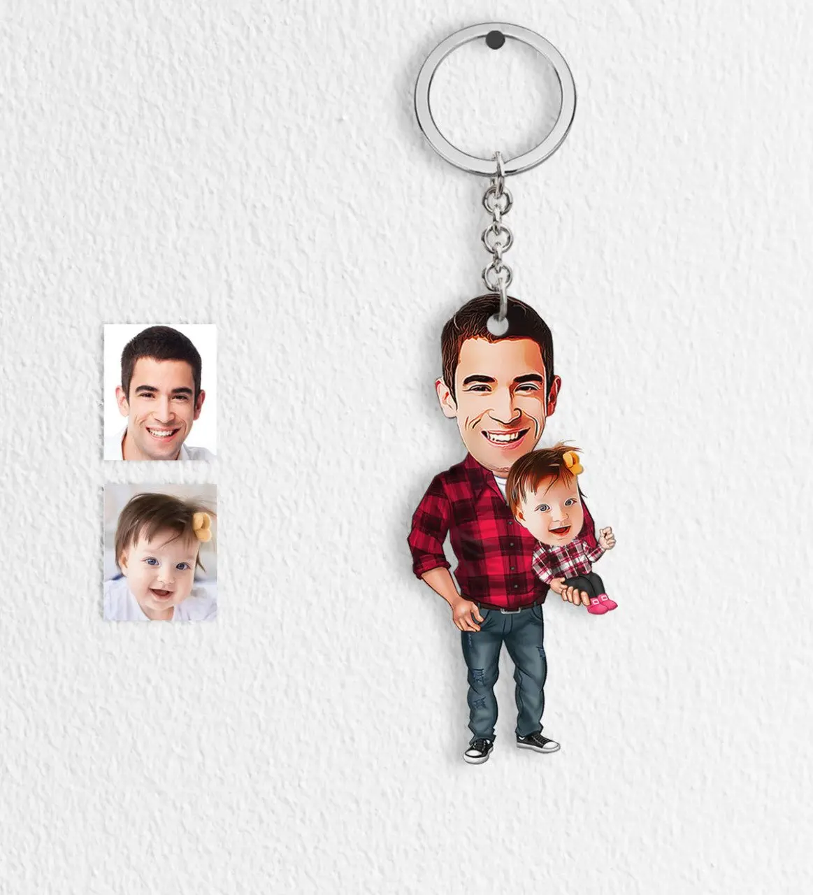 

День отца на заказ Санта Клаус девушка мультфильм Keychain-3