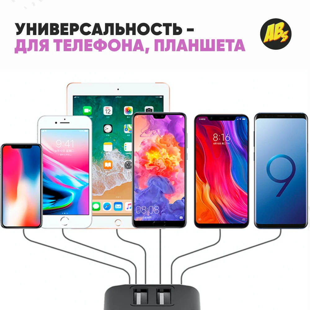 Зарядное устройство на 2 USB для смартфона iPhone / Зарядный адаптер Зарядка телефона