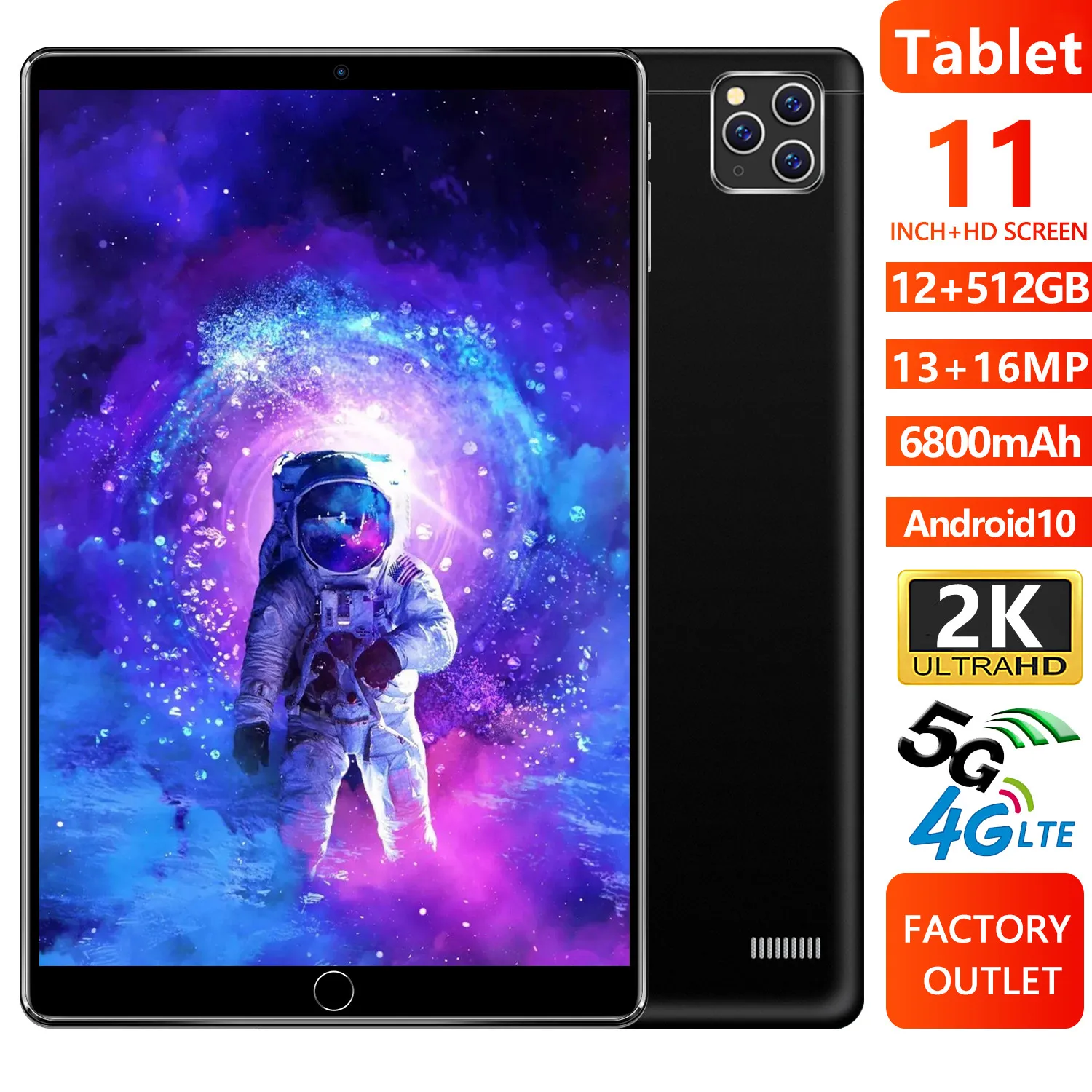Speaker Phone Tablet Pad Pro 11 Inch 12GB RAM 512GB ROM Tablets Android 10.0 Dual Call GPS Bluetooth Google Play