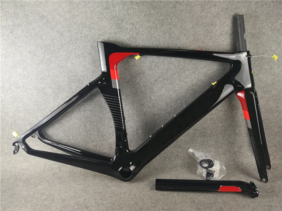 

Black and Red Color T1000 UD Road Bike Frames Concept Carbon Road Frame Carbon Bicycle Frameset BB386
