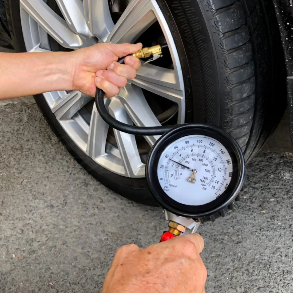 LEMATE Pro металлический насос для шин с манометром 220 PSI двойной воздушный автомобиля