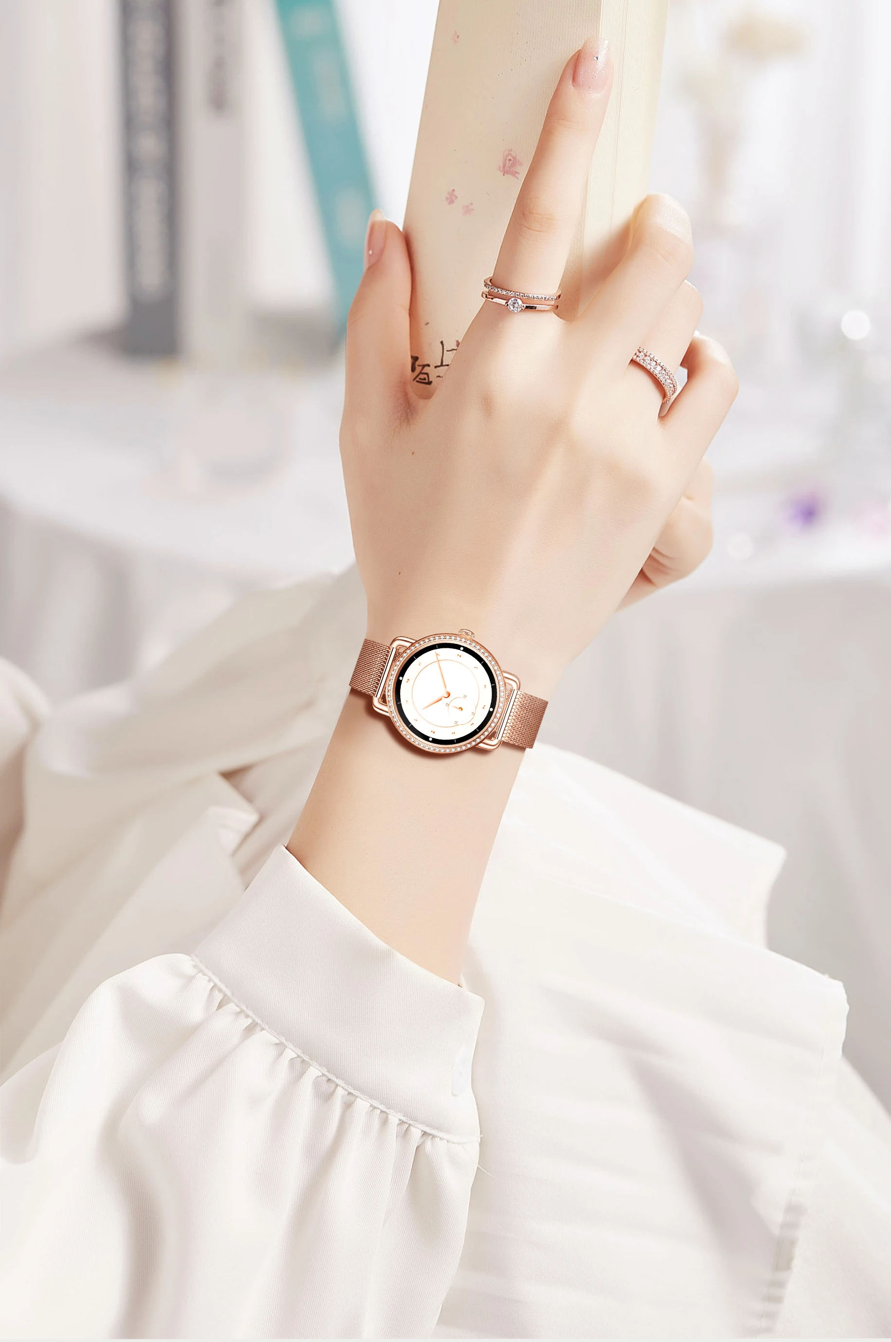 

LEFIT Smart Watch Women XY218 Luxury Diamond Heart Rate blood oxygen body temperature fitness tracker 3ATM waterproof 40mm