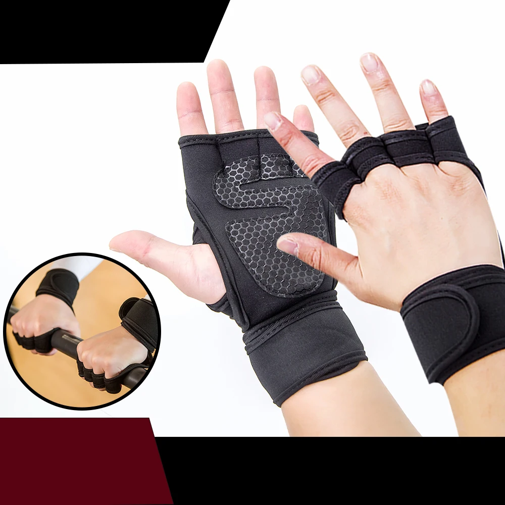 Перчатки с закрытыми пальцами для тренажерного зала фитнеса мужчин и женщин 1 шт.