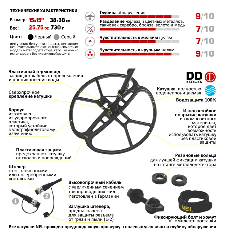 Катушка NEL Attack для X-Terra 2-х частотная (3 кГц 18 75 кГц) | Инструменты