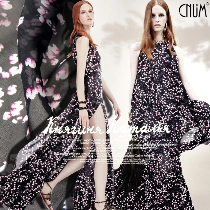 CNUM SC152 100% шелк шифон/дождь Сакура/шелковая ткань тонкий/Ширина 1 48 ярдов толщина 8