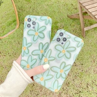 floral case for iphone 12 mini 13 11 pro max soft tpu green leaf flowers girl phone cases cover for iphone xr xs max x 7 8 plus