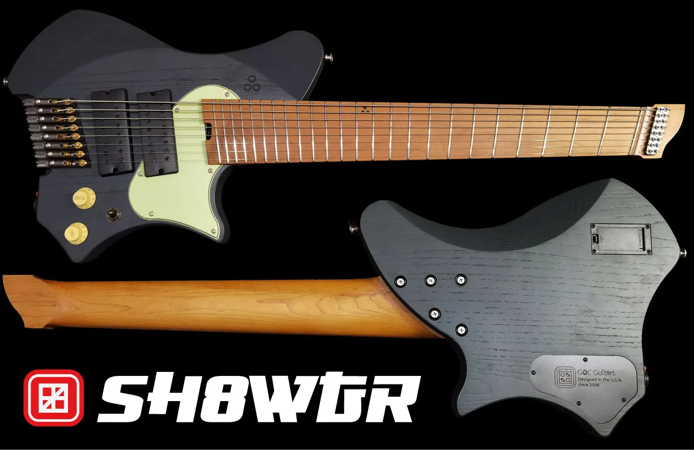 Бесголовая гитара GOC Satya 8 String SH8WGR (изношенный графит)|Электрогитара| |