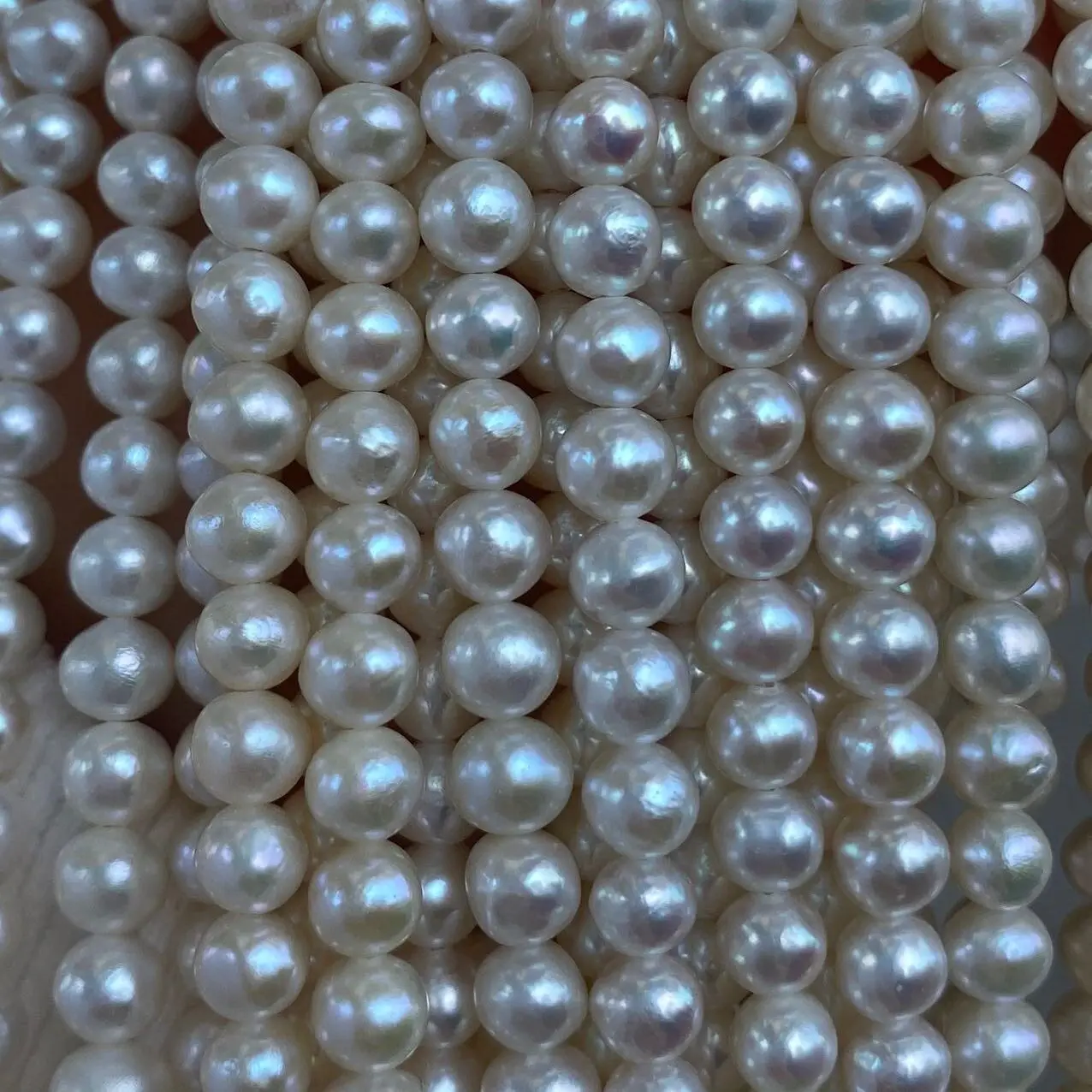 

MADALENA SARARA AA 5-6mm Freshwater Pearl Women Necklace Near Round Shape Pearl Strand DIY Jewelry Making