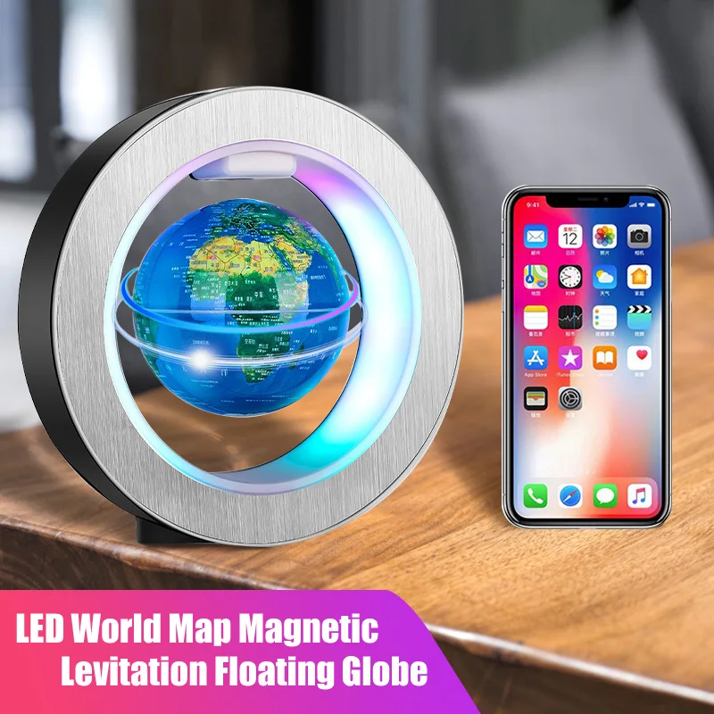 Globo de Levitação Mapa do Mundo Decoração da Sua Magnética Flutuante Globo Rotativa Noite Lâmpada Crianças Novidade Bola Candeeiro Mesa Casa Led Luz