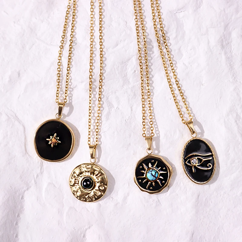 Цепочка с подвеской в виде Луны для мужчин и женщин ожерелье золотого цвета