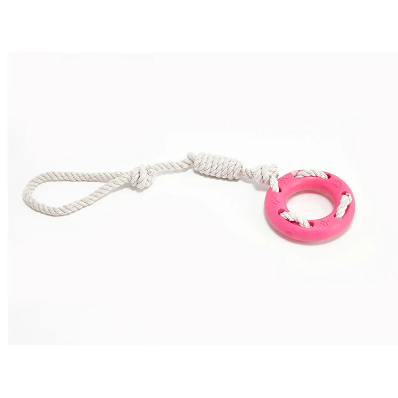 

Dog Toys Rubber Chew Toys with Knotted Cotton Rope Pet Teeth Cleaning Toys Dog Accessories