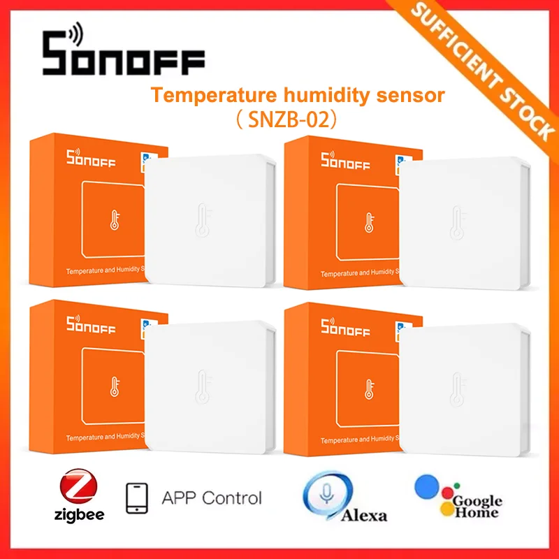 

Датчик температуры и влажности SONOFF ZigBee для умного дома, датчик с приложением eWelink, совместим с Google Home Assistant Alexa