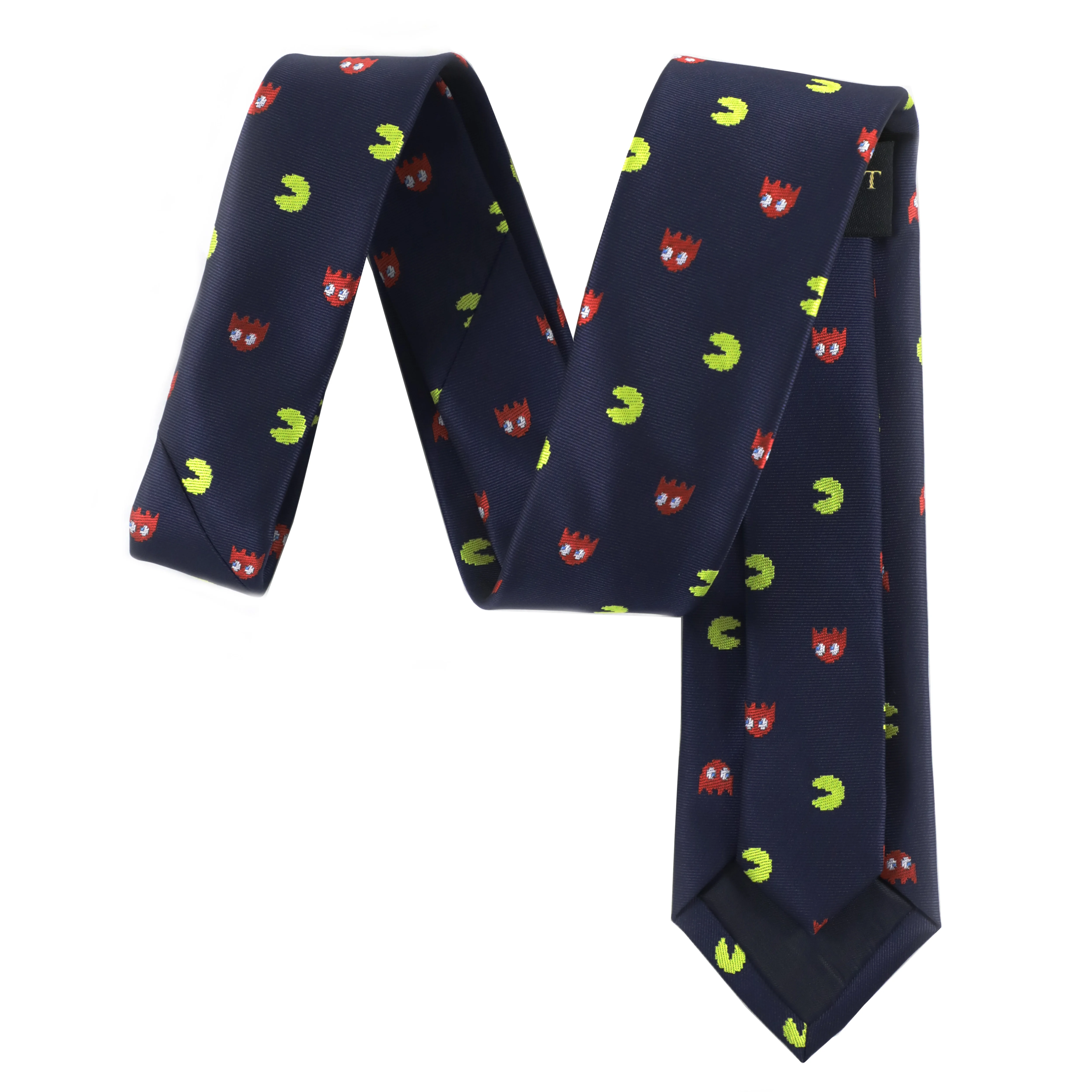 Жаккардовый галстук из микрофибры с символами символов игры желто-Красного