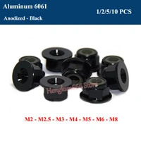 m2 m2 5 m3 m4 m5 m6 m8 black anodized aluminum flange nut nylon insert lock nut self locking nut rc model nuts