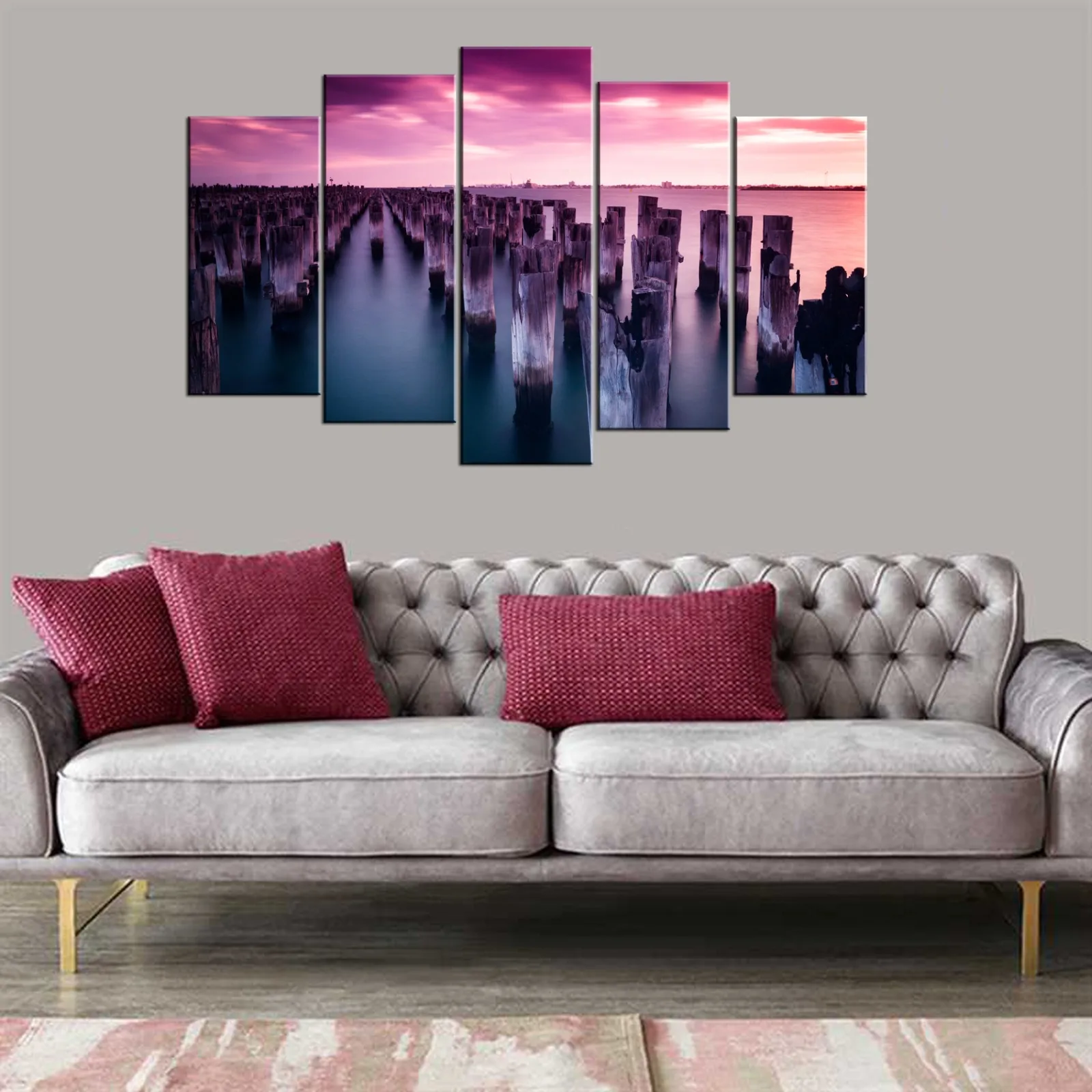 

ABSTRACT ART KIZIL - 5 PIECE PICTURE of MDF TABLE