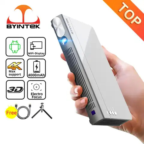 Проектор BYINTEK P12 Smart 3D Full HD, 4K, 5G, Wi-Fi, Android Pico, портативный, миниатюрный, светодиодный, DLP, для Iphone 11