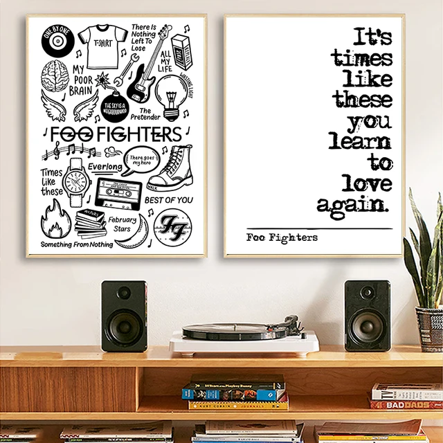 Foo Fighters Song Lyrics Wall Art Posters Prints Minimalist Inspiration  Poetry Quote Painting Music Wall Picture Home Room Decor