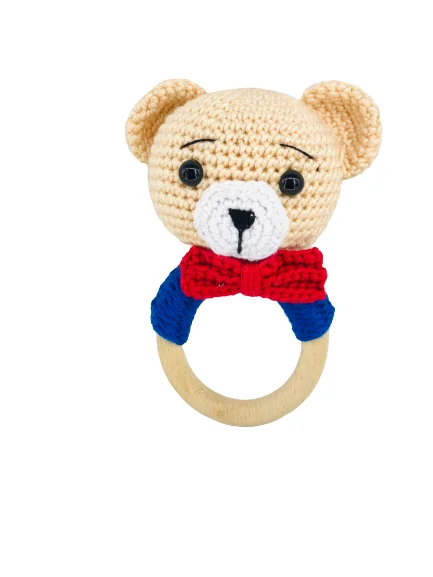 70 мм (7 см) натуральное твердое дерево кольцо Погремушка-грызунок (кольца