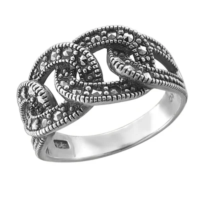 ЭСТЕТ Кольцо с кристаллами swarovski из чернёного серебра | Украшения и аксессуары