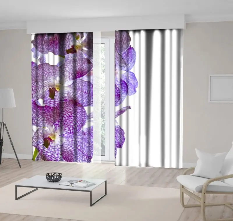 Занавеска Орхидея цветы экзотические тропические природа цветочные