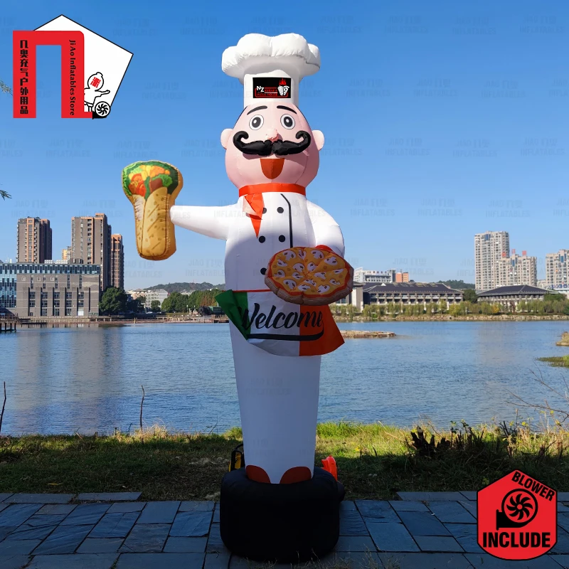 Шеф-повар воздушное небо танцор пицца гамбургеры реклама для ресторана