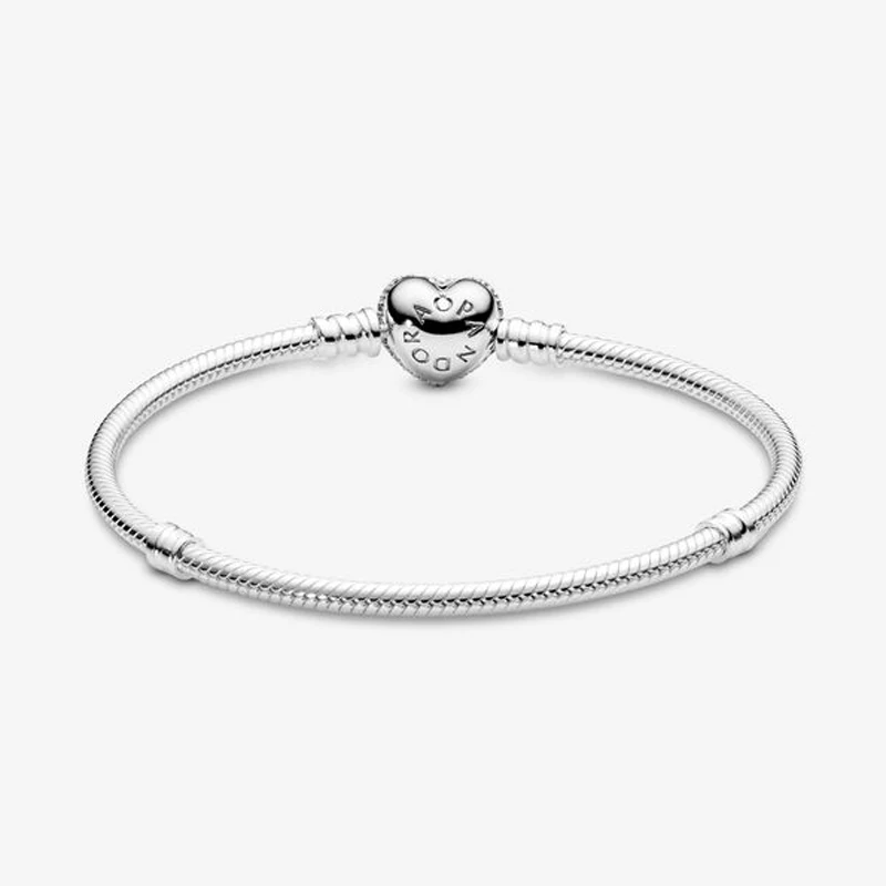 

PANDORA S925 Silver Moments Crystal Sparkling Bright love Heart Clasp Charm Bracelet With Box