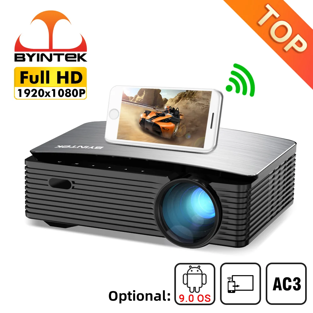 

BYINTEK K25 Native 1080P HD 4K LCD Smart Android 9.0 Wifi LED Video Cinema Projector 1080P Proyector for Smartphone
