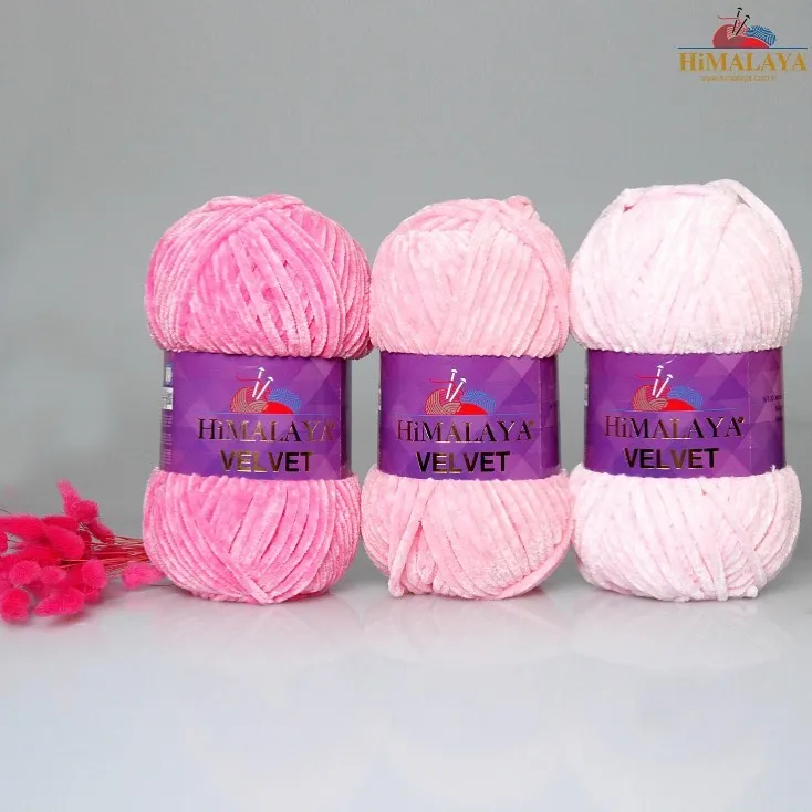 Himalaya VELVET Вельветовая вязальная пряжа для вязания крючком из гималайской