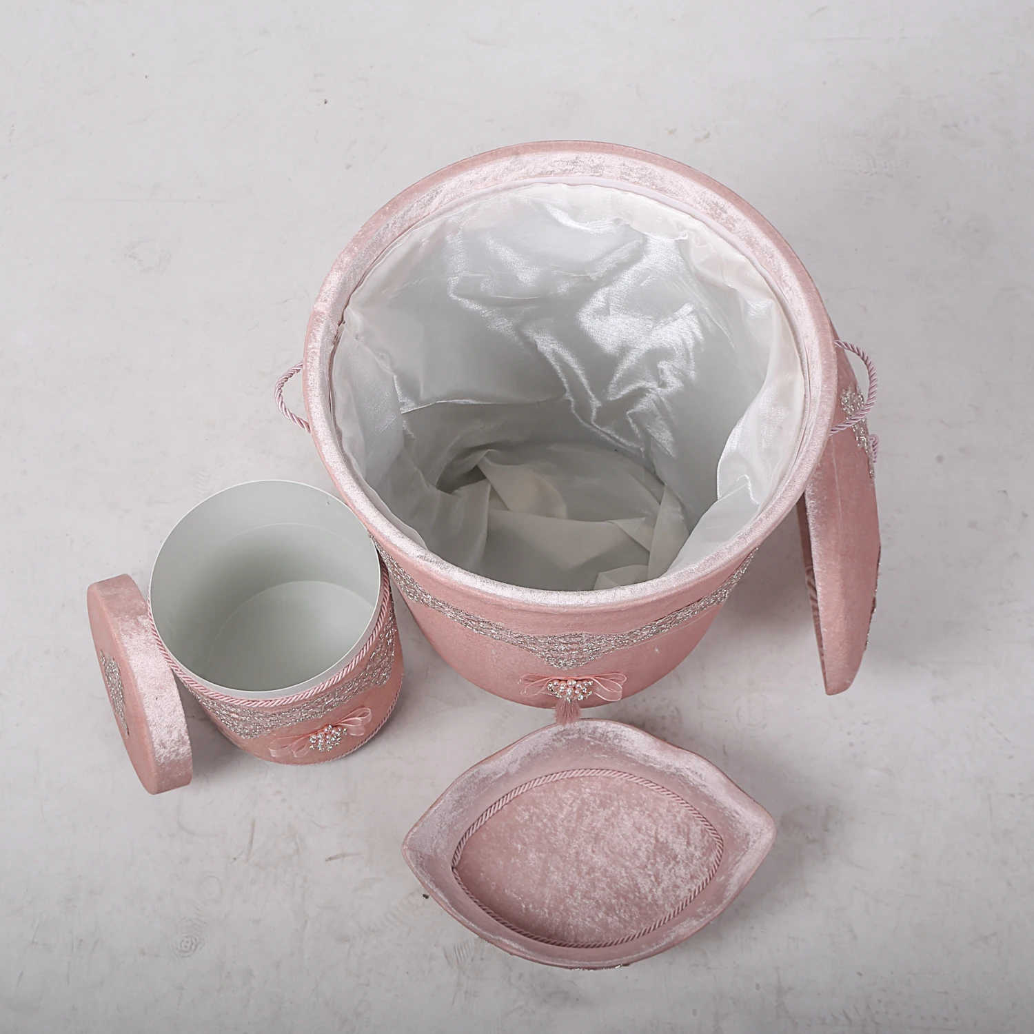 Online Bonny Home Luxury Pink 6 Pezzi Set Di Cestini Per Biancheria E Set Di Tappetini Da Bagno Organizer Deposito Di Vestiti Sporchi E Tappeti Da Bagno