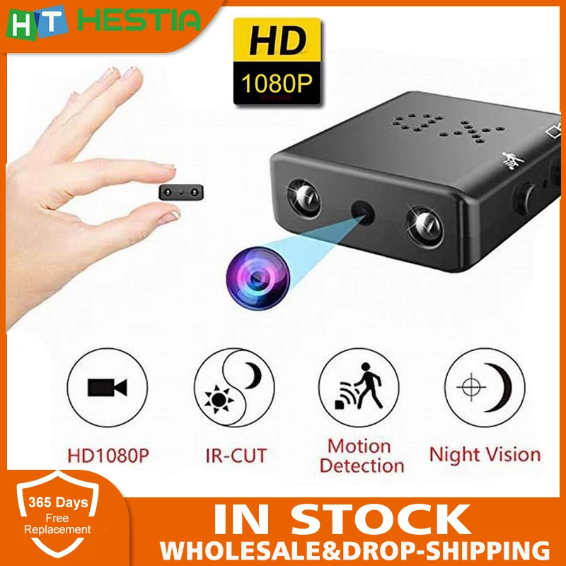 Мини камера HD 1080P IR-Cut ночное видение Обнаружение движения секретная s петля видео