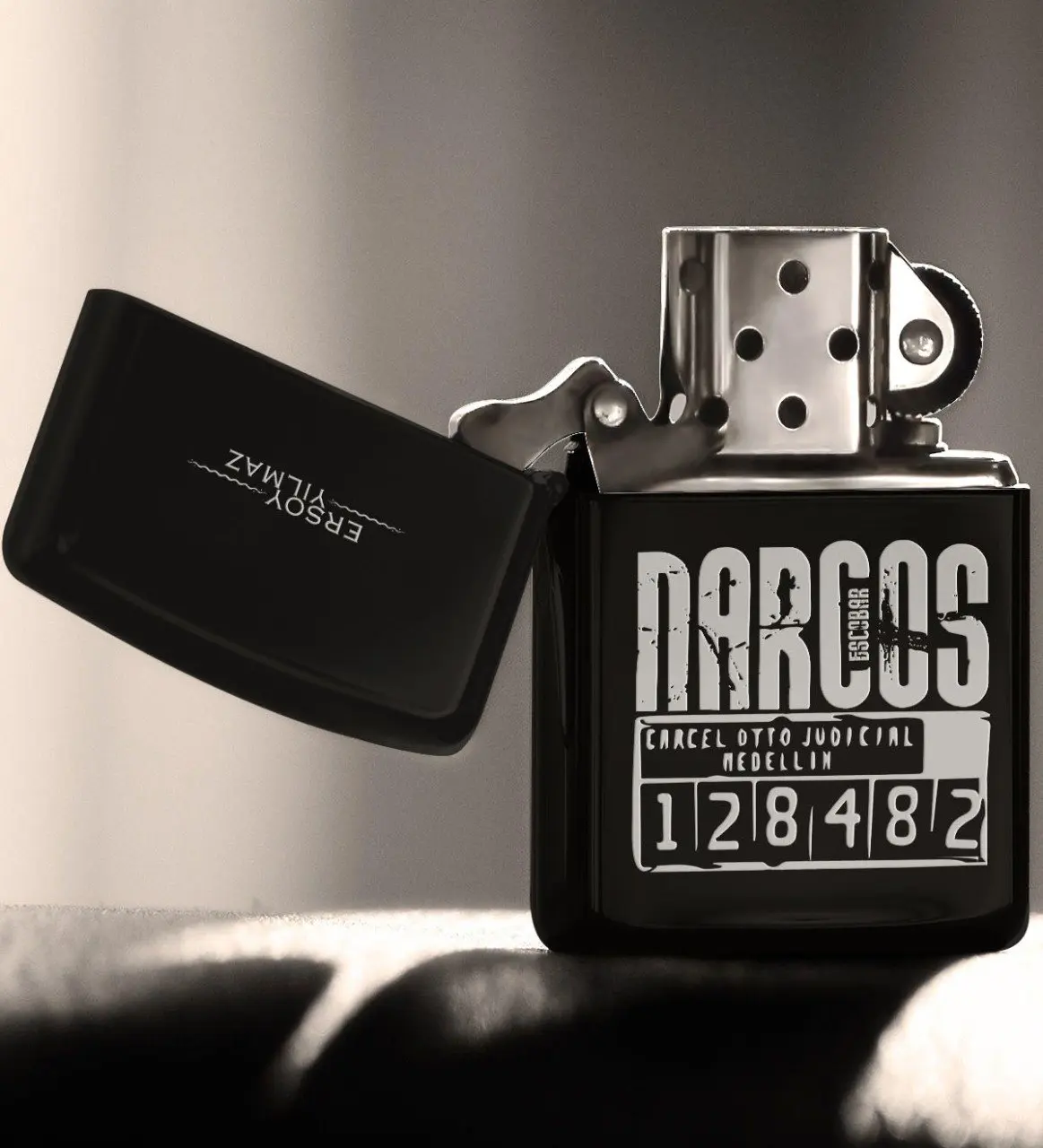 

Personalized Pablo Escobar Gasoline Black Metal Cigarette Lighter-2