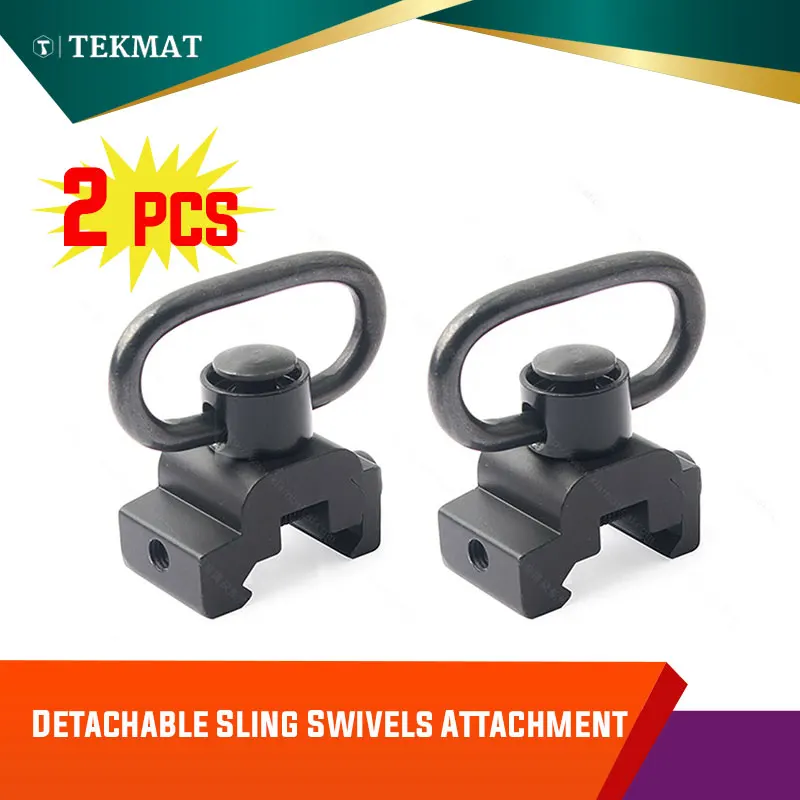 

Tekmat Tactical Accessories 2 Pack Quick Release Detach QD Sling Swivel Attachment With 20mm Picatinny Rail Mount Xhunter