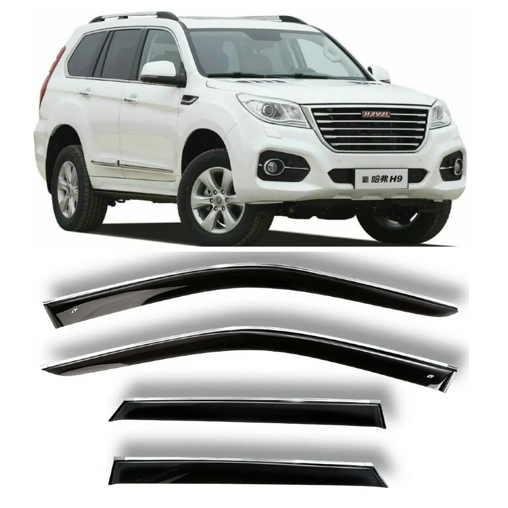 Дефлекторы окон Хром полоской Cobra Tuning H60415CR на авто Haval H9 l 1 5d 2015 4 шт./комп. ветровики