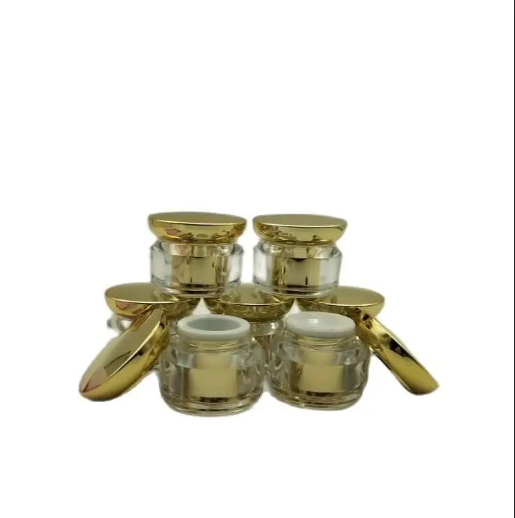 10 г Блестящая Серебристая/Золотистая пластиковая Акриловая банка для крема