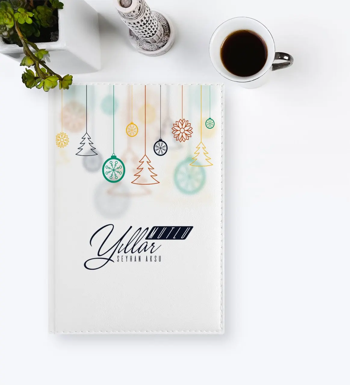 

Personalized Christmas Happy birthday Themed 2020 White Leather Organizer-15