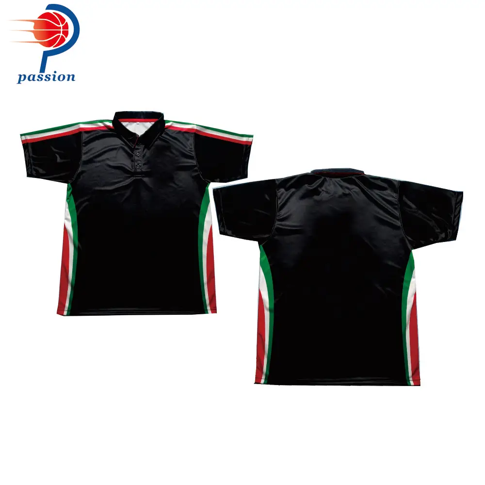 OEM на заказ 100% полиэстер Сублимированная гоночная команда черная рубашка с
