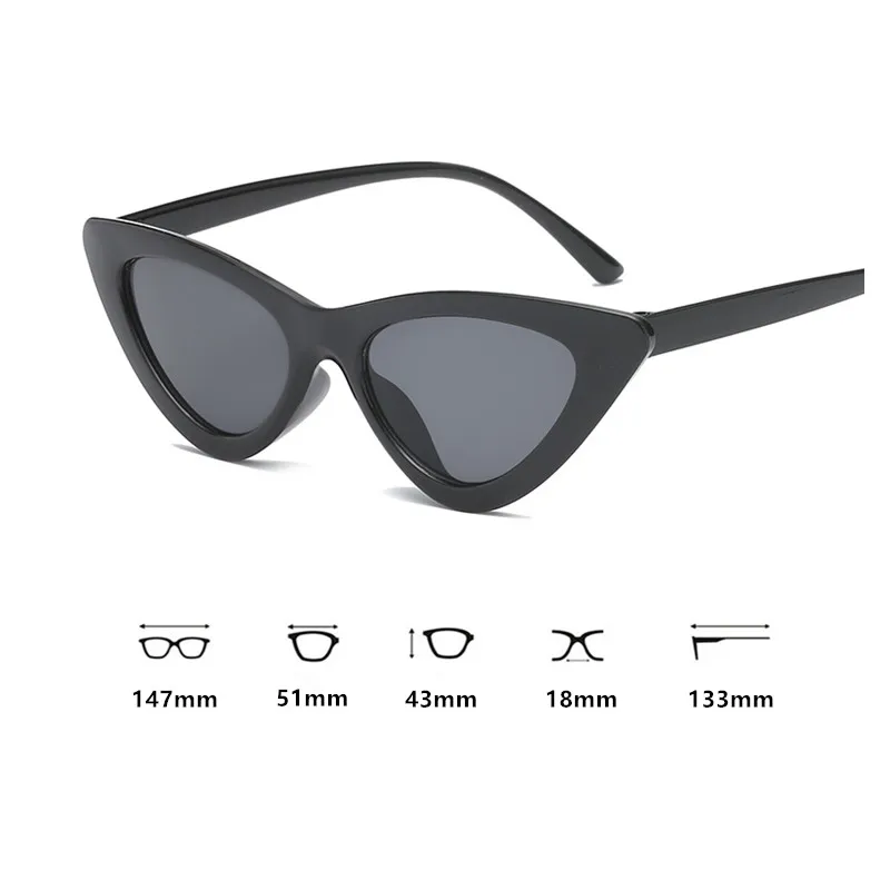 

2021 cat eye shade for women fashion sunglasses brand woman vintage retro triangular cateye glasses sunglasses Sexy