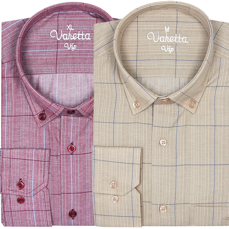 

Men's Shirt Plaid Checked Oxford Button-down Single Patch Pocket Casual Thick Contrast Long Sleeve Gingham Shirts VARETTA TURKEY