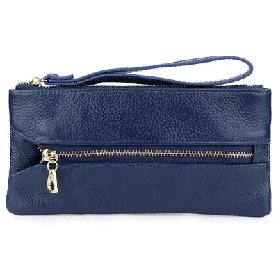 

Genuine Leather Women's Wallet Long Zipper Coin Purses Female Fashion Hasp Luxury Thin Money Clip Card Holder Clutch Phone Bag